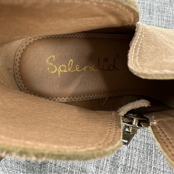 Splendid‎ Hamptyn Tan Suede Ankle Boots Size 8 Side Zip Neutral Women - Picture 10 of 11